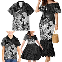 Alofa Samoa Valentine Black Family Matching Mermaid Dress and Hawaiian Shirt Love Is The Greatest Thing LT05 - Polynesian Pride