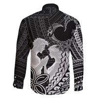 Alofa Samoa Valentine Black Family Matching Off The Shoulder Long Sleeve Dress and Hawaiian Shirt Love Is The Greatest Thing LT05 - Polynesian Pride