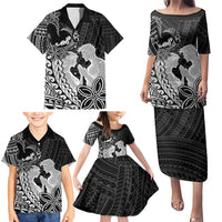 Alofa Samoa Valentine Black Family Matching Puletasi and Hawaiian Shirt Love Is The Greatest Thing LT05 - Polynesian Pride