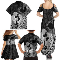 Alofa Samoa Valentine Black Family Matching Summer Maxi Dress and Hawaiian Shirt Love Is The Greatest Thing LT05 - Polynesian Pride
