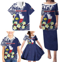 Personalised Wake Island Family Matching Puletasi and Hawaiian Shirt Tribal Pattern With Hibiscus Flowers LT05 - Polynesian Pride