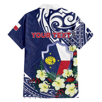 Personalised Wake Island Family Matching Tank Maxi Dress and Hawaiian Shirt Tribal Pattern With Hibiscus Flowers LT05 - Polynesian Pride