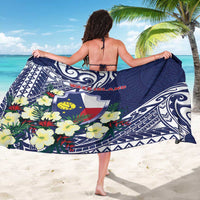 Wake Island Sarong Tribal Pattern With Hibiscus Flowers