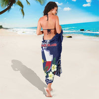 Wake Island Sarong Tribal Pattern With Hibiscus Flowers