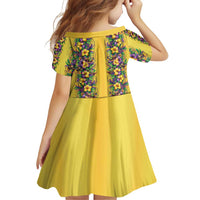 Aloha Hawaii Mardi Gras Family Matching Summer Maxi Dress and Hawaiian Shirt Gold Style LT05 - Polynesian Pride