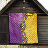 Hawaii Mardi Gras Quilt Plumeria Lei Beads Glitter Style