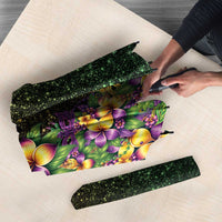 Hawaii Mardi Gras Umbrella Tropical Flowers Glitter Style
