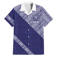 Tonga Queen Salote College Family Matching Summer Maxi Dress and Hawaiian Shirt 100 Years Anniversary Navy Color LT05 Dad's Shirt - Short Sleeve Navy - Polynesian Pride