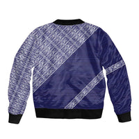 Tonga Queen Salote College Sleeve Zip Bomber Jacket 100 Years Anniversary Navy Color