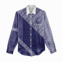 Tonga Queen Salote College Women Casual Shirt 100 Years Anniversary Navy Color LT05 - Polynesian Pride