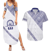 Tonga Queen Salote College Couples Matching Summer Maxi Dress and Hawaiian Shirt 100 Years Anniversary White Color LT05 White - Polynesian Pride