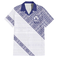 Tonga Queen Salote College Family Matching Off The Shoulder Long Sleeve Dress and Hawaiian Shirt 100 Years Anniversary White Color LT05 Dad's Shirt - Short Sleeve White - Polynesian Pride