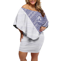 Tonga Queen Salote College Family Matching Off Shoulder Short Dress and Hawaiian Shirt 100 Years Anniversary White Color LT05 Mom's Dress White - Polynesian Pride