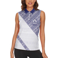 Tonga Queen Salote College Women Sleeveless Polo Shirt 100 Years Anniversary White Color LT05 - Polynesian Pride
