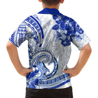 Polynesia Paisley Family Matching Tank Maxi Dress and Hawaiian Shirt Mix Navy Polynesian Pattern LT05 - Polynesian Pride