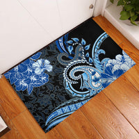 Polynesia Paisley Rubber Doormat Mix Blue Polynesian Pattern