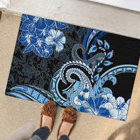 Polynesia Paisley Rubber Doormat Mix Blue Polynesian Pattern
