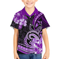 Polynesia Paisley Kid Hawaiian Shirt Mix Purple Polynesian Pattern LT05 Kid Purple - Polynesian Pride