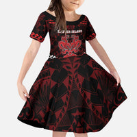 Personalised Easter Island Kid Short Sleeve Dress Polynesian Pattern Emblem