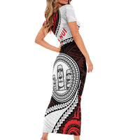 Easter Island Family Matching Short Sleeve Bodycon Dress and Hawaiian Shirt Moai Statues Polynesian Style LT05 - Polynesian Pride
