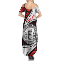 Easter Island Family Matching Summer Maxi Dress and Hawaiian Shirt Moai Statues Polynesian Style LT05 - Polynesian Pride