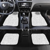 New Zealand Aotearoa Car Mats Maori Te Mata O Rongokako LT05 Set 4pcs White - Polynesian Pride