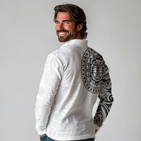 New Zealand Aotearoa Long Sleeve Polo Shirt Maori Te Mata O Rongokako LT05 - Polynesian Pride