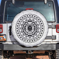 New Zealand Aotearoa Spare Tire Cover Maori Te Mata O Rongokako LT05 White - Polynesian Pride