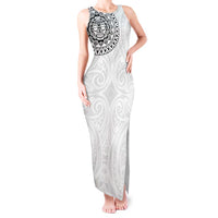 New Zealand Aotearoa Tank Maxi Dress Maori Te Mata O Rongokako LT05 Women White - Polynesian Pride