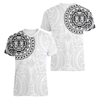 New Zealand Aotearoa Women V-Neck T-Shirt Maori Te Mata O Rongokako LT05 - Polynesian Pride