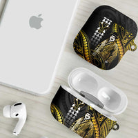 Hawaii Kuhio The Citizen Prince AirPods Case Gold Polynesian Tribal Tattoo