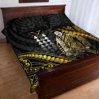 Hawaii Kuhio The Citizen Prince Quilt Bed Set Gold Polynesian Tribal Tattoo