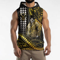 Hawaii Kuhio The Citizen Prince Sleeveless Hoodie Gold Polynesian Tribal Tattoo LT05 - Polynesian Pride