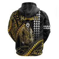 Hawaii Kuhio The Citizen Prince Zip Hoodie Gold Polynesian Tribal Tattoo LT05 - Polynesian Pride