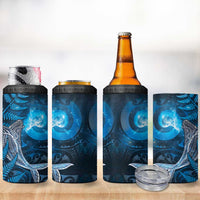 New Zealand Matariki 4 in 1 Can Cooler Tumbler Maori Koru With Humpback Whale Blue LT05 - Polynesian Pride