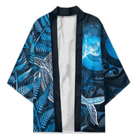 New Zealand Matariki Kimono Maori Koru With Humpback Whale Blue