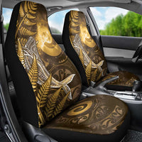 New Zealand Matariki Car Seat Cover Maori Koru With Humpback Whale Gold LT05 - Polynesian Pride
