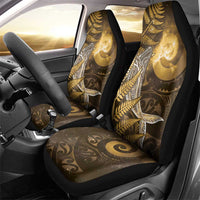 New Zealand Matariki Car Seat Cover Maori Koru With Humpback Whale Gold LT05 - Polynesian Pride