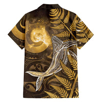 New Zealand Matariki Hawaiian Shirt Maori Koru With Humpback Whale Gold