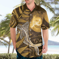 New Zealand Matariki Hawaiian Shirt Maori Koru With Humpback Whale Gold