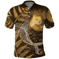 New Zealand Matariki Polo Shirt Maori Koru With Humpback Whale Gold