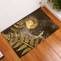 New Zealand Matariki Rubber Doormat Maori Koru With Humpback Whale Gold