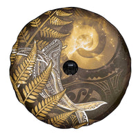New Zealand Matariki Spare Tire Cover Maori Koru With Humpback Whale Gold LT05 - Polynesian Pride