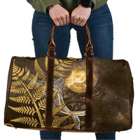 New Zealand Matariki Travel Bag Maori Koru With Humpback Whale Gold