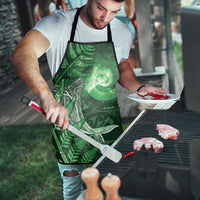 New Zealand Matariki Apron Maori Koru With Humpback Whale Green