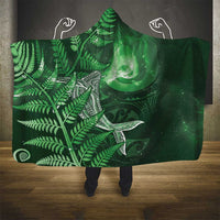 New Zealand Matariki Hooded Blanket Maori Koru With Humpback Whale Green