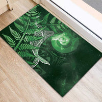 New Zealand Matariki Rubber Doormat Maori Koru With Humpback Whale Green