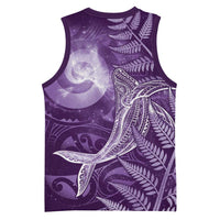 New Zealand Matariki Basketball Jersey Maori Koru With Humpback Whale Purple LT05 - Polynesian Pride