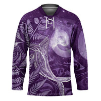 New Zealand Matariki Hockey Jersey Maori Koru With Humpback Whale Purple LT05 Unisex Purple - Polynesian Pride