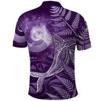 New Zealand Matariki Polo Shirt Maori Koru With Humpback Whale Purple LT05 - Polynesian Pride